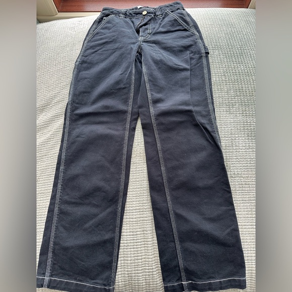 ARITZIA TNA WORKWEAR Ladies Size 00 Dark Blue Greenwich Cargo Jeans - Picture 4 of 9